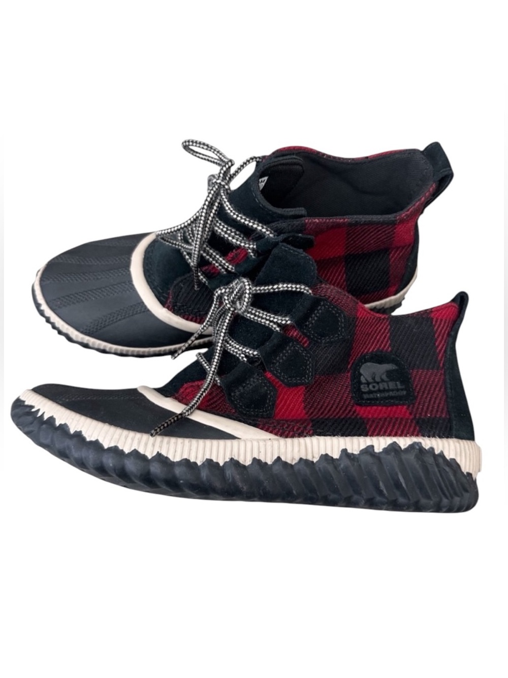 Sorel Out 'N About Plus Plaid Buffalo Check Red
Ankle Duck Boots Waterproof Sz 9